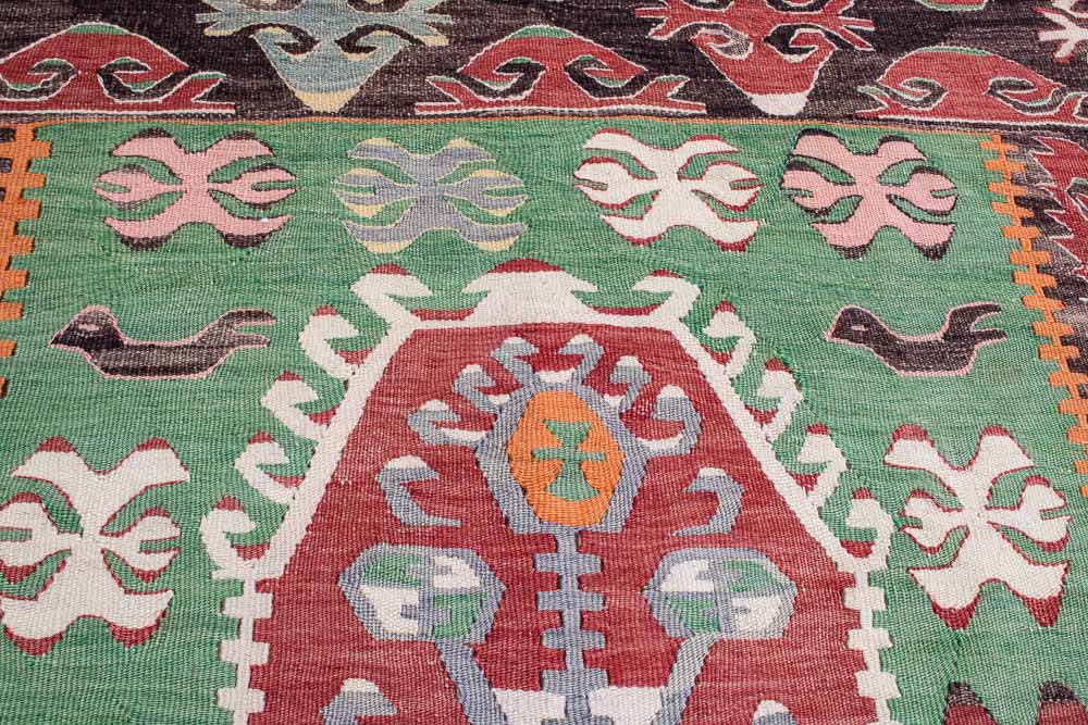 11243 Vintage Turkish Esme Prayer Kilim Rug 105x141cm (3.5 x 4.7ft)