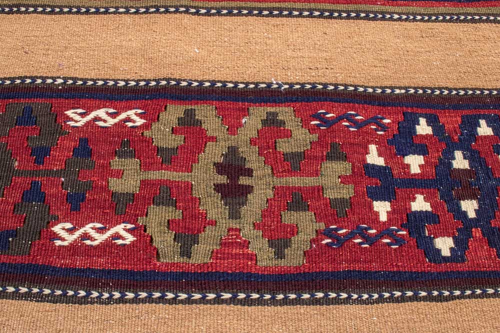 11244 Vintage Turkish Afyon Kilim Rug 96x145cm (3.1 x 4.9ft)