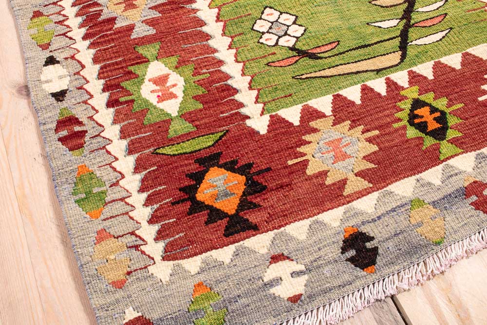 11248 Vintage Turkish Esme Kilim Rug 90x175cm (2.11 x 5.8ft)