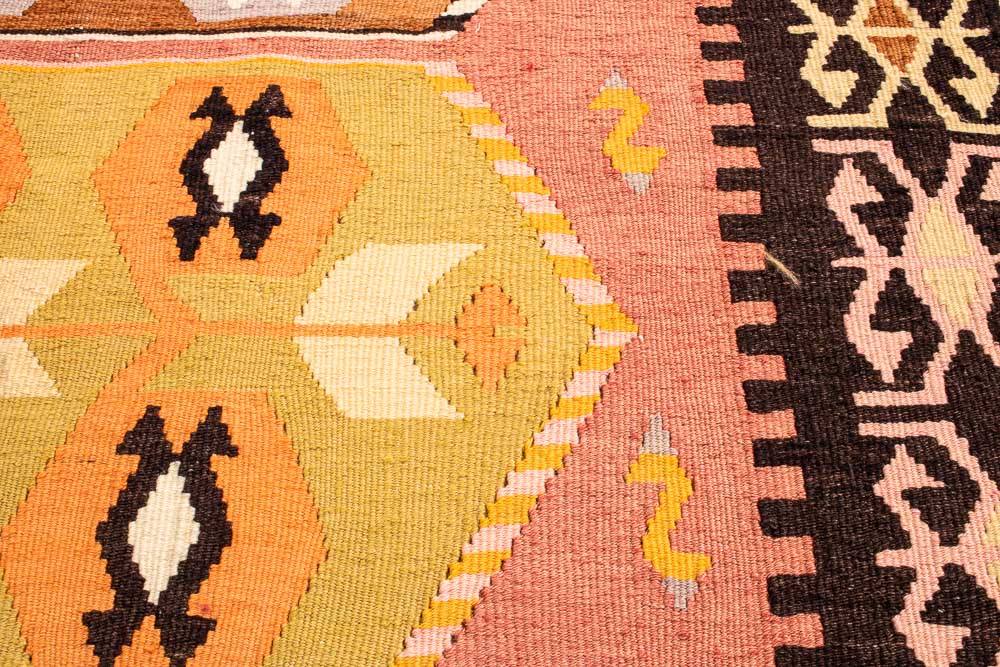 11255 Vintage Turkish Adana Kilim Rug 109x142cm (3.7 x 4.8ft)