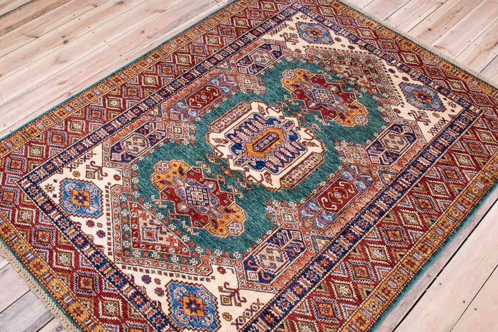 11271 Fine Afghan Kazak Rug 150x194cm (4.11 x 6.4ft)