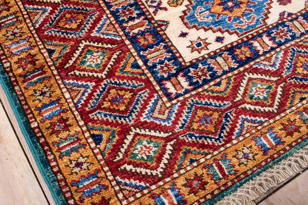 11271 Fine Afghan Kazak Rug 150x194cm (4.11 x 6.4ft)