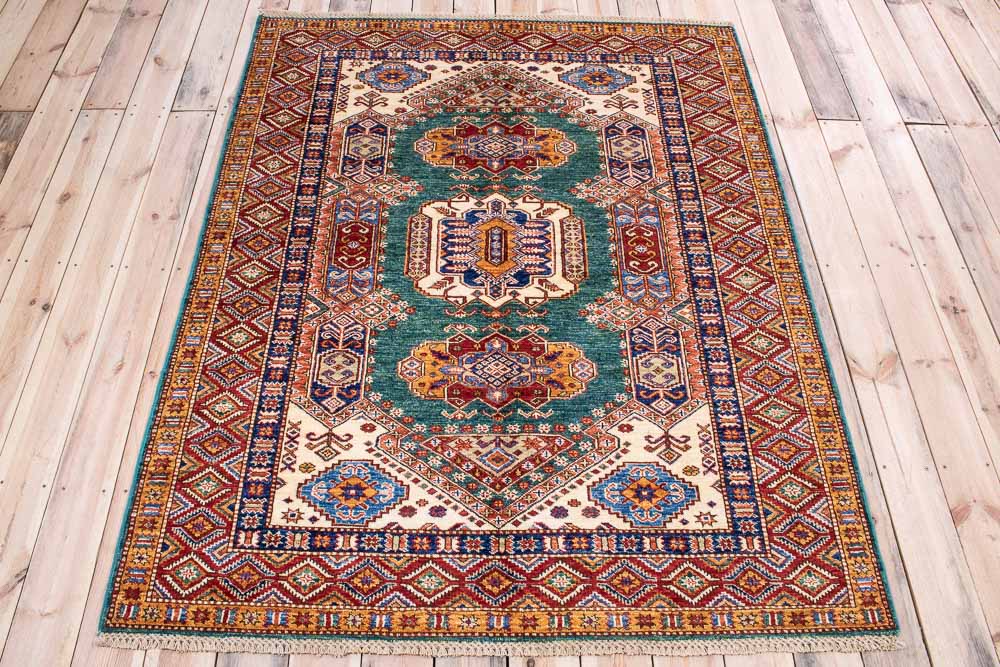 11271 Fine Afghan Kazak Rug 150x194cm (4.11 x 6.4ft)