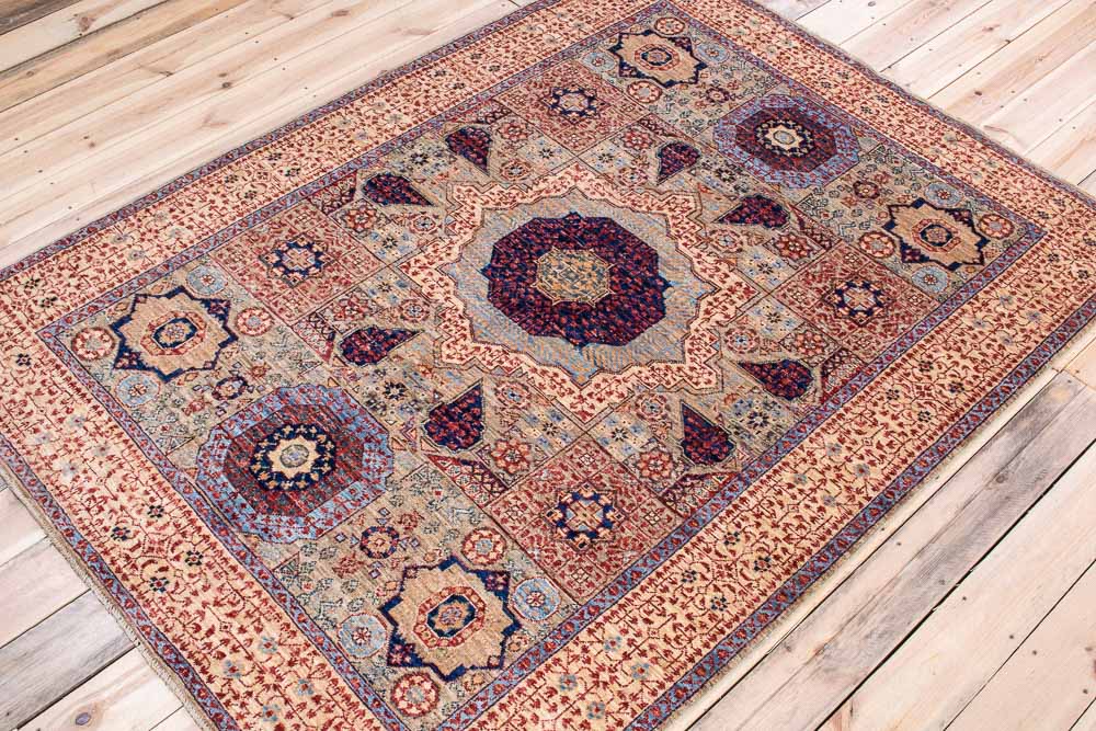 11282 Fine Afghan Mamluk Rug 150x206cm (4.11 x 6.9ft)