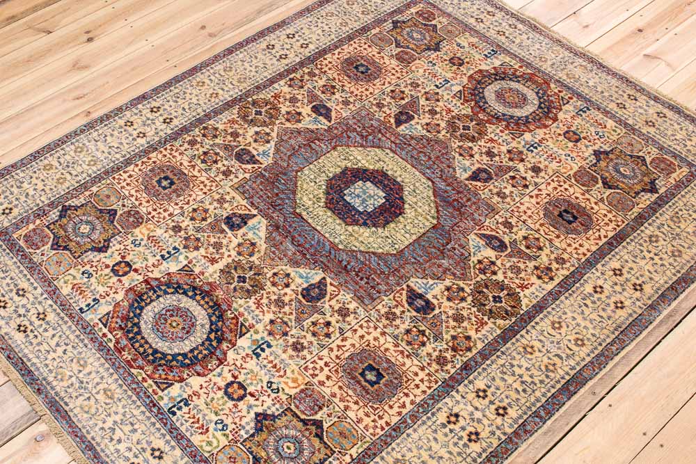 11289 Fine Afghan Mamluk Rug 149x186cm (4.10 x 6.1ft)