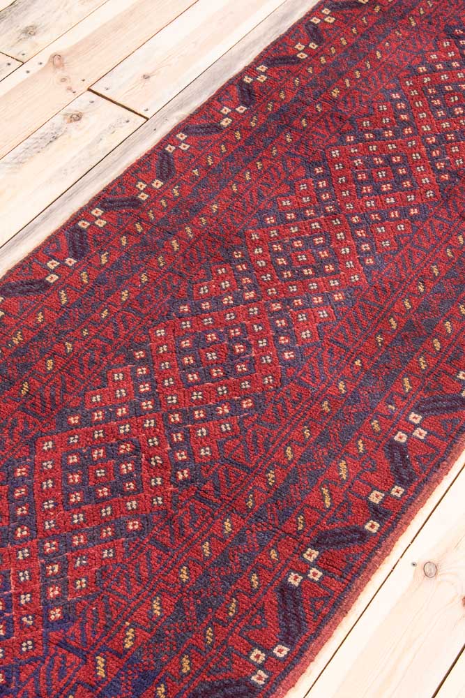 11305 Afghan Moshwani Runner Rug 73x369cm (2.4 x 12.1ft)