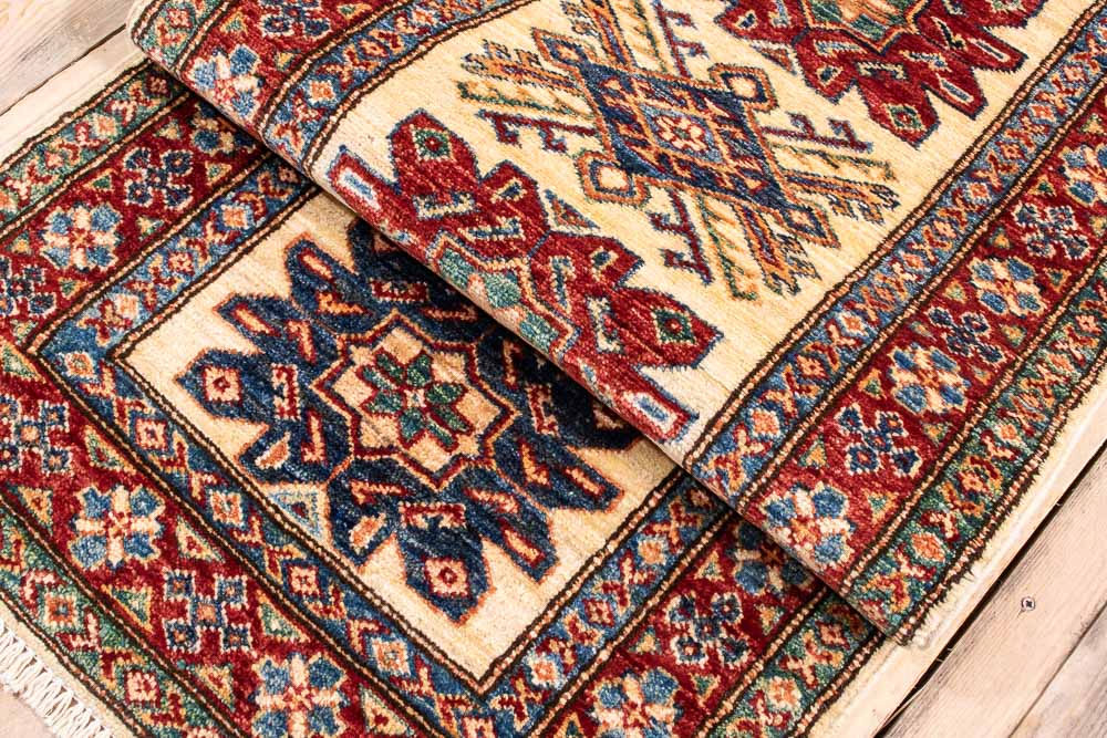 11314 Fine Afghan Kazak Runner Rug 61x169cm (2 x 5.6ft)