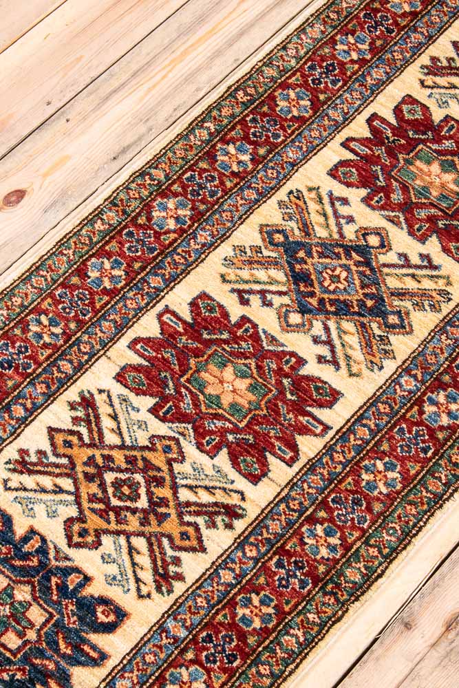 11314 Fine Afghan Kazak Runner Rug 61x169cm (2 x 5.6ft)