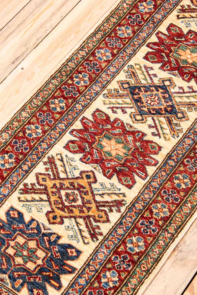 11315 Fine Afghan Kazak Runner Rug 61x169cm (2 x 5.6ft)