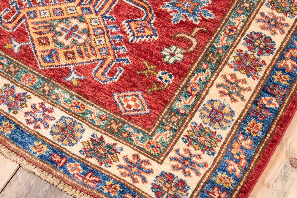 11324 Fine Afghan Kazak Runner Rug 84x387cm (2.9 x 12.8ft)