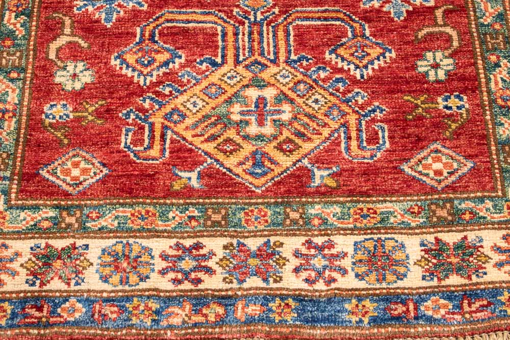 11324 Fine Afghan Kazak Runner Rug 84x387cm (2.9 x 12.8ft)