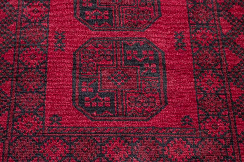 11411 Afghan Red Aq Chah Rug 101x143cm (3.3½ x 4.8ft)