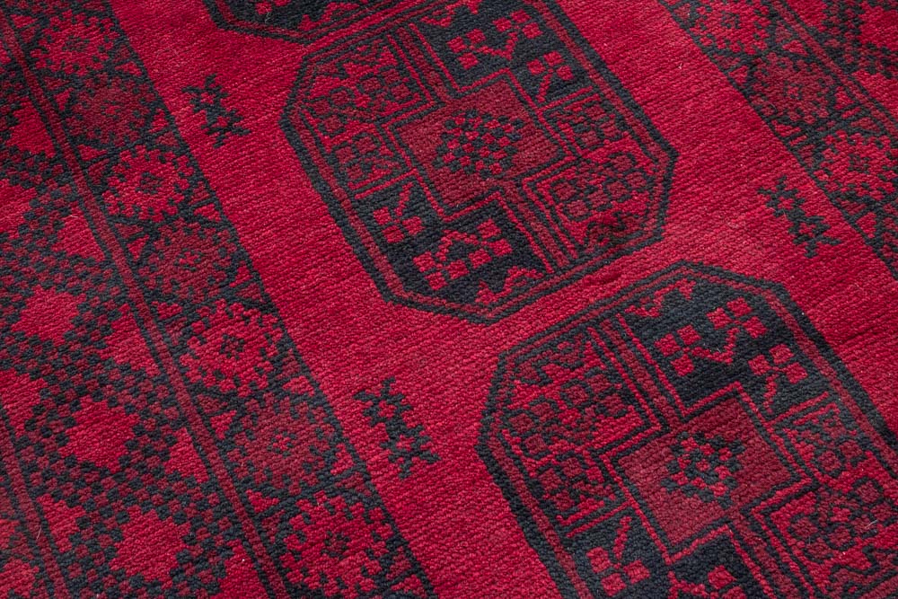 11411 Afghan Red Aq Chah Rug 101x143cm (3.3 x 4.8ft)