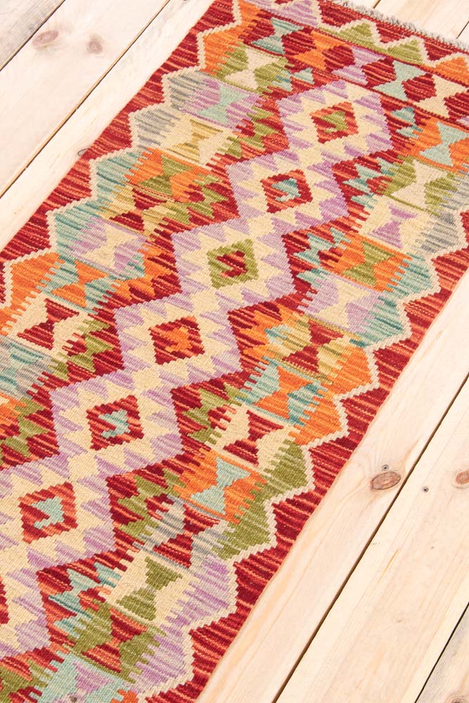 11435 Afghan Vegetable Dyed Runner Rug 53x147cm (1.9 x 4.10ft)