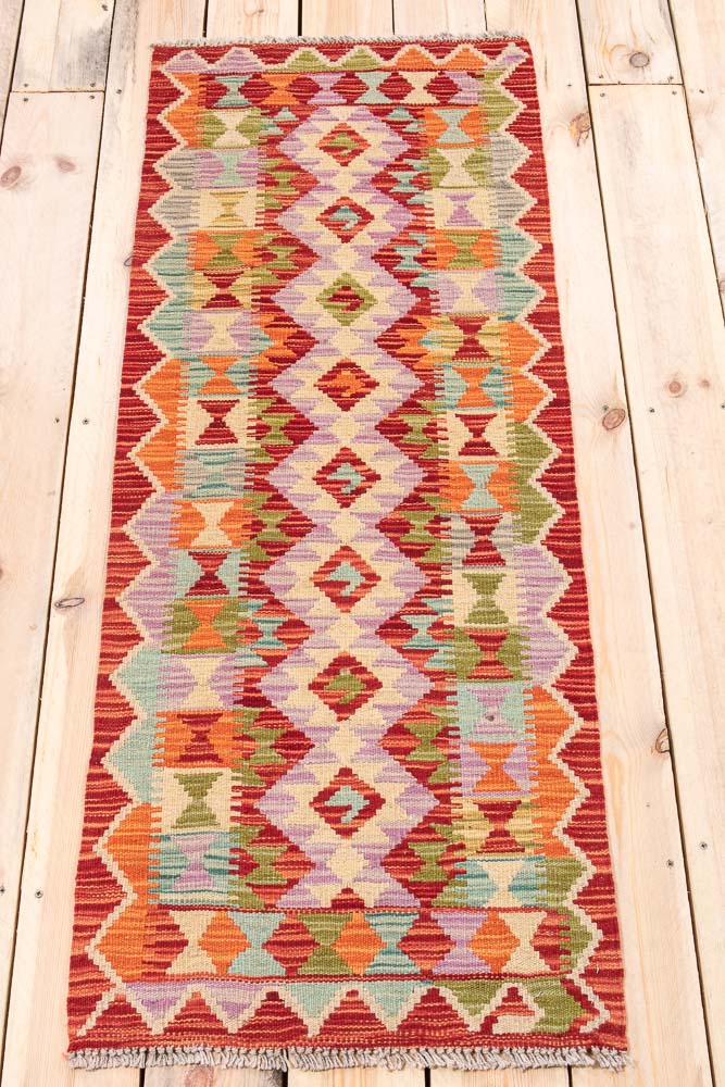 11435 Afghan Vegetable Dyed Runner Rug 53x147cm (1.9 x 4.10ft)