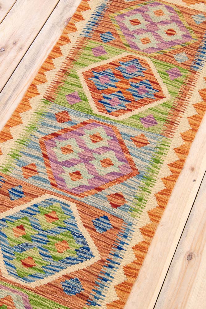 11436 Afghan Vegetable Dyed Runner Rug 53x154cm (1.9 x 5.0ft)