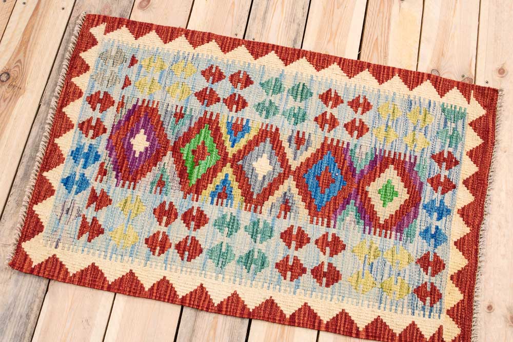 11505 Afghan Vegetable Dyed Kilim Rug 62x90cm (2.0 x 2.11ft)