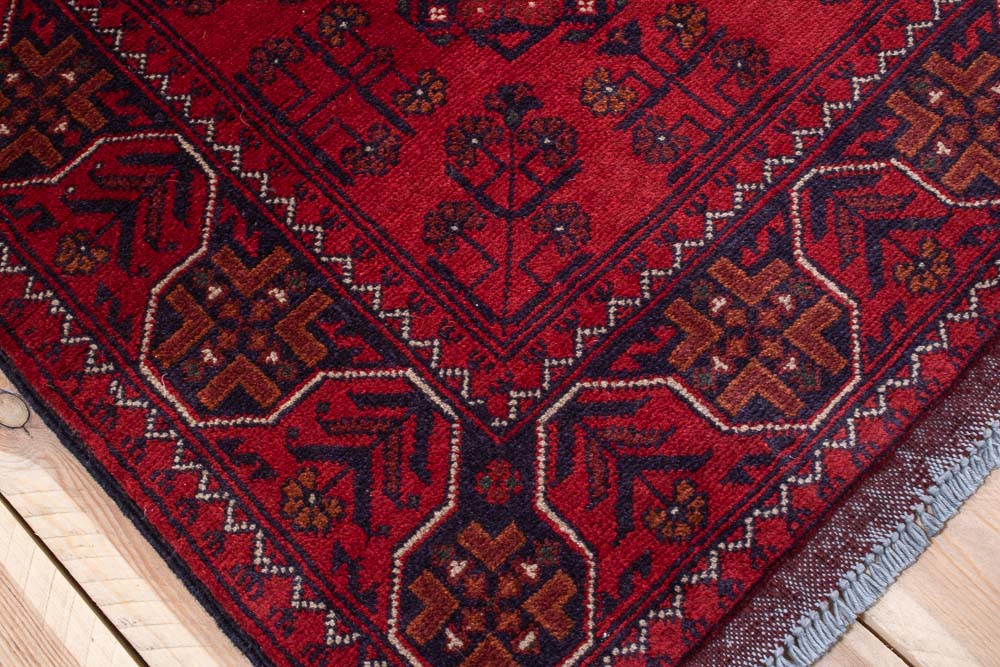 11523 Fine Afghan Khal Mohammedi Hallway Runner Rug 77x387cm (2.6 x 12.8ft)