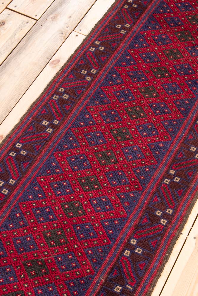 11558 Afghan Moshwani Runner Rug 60x240cm (1.11 x 7.10ft)