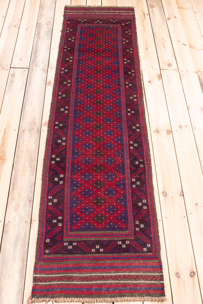 11558 Afghan Moshwani Runner Rug 60x240cm (1.11 x 7.10ft)