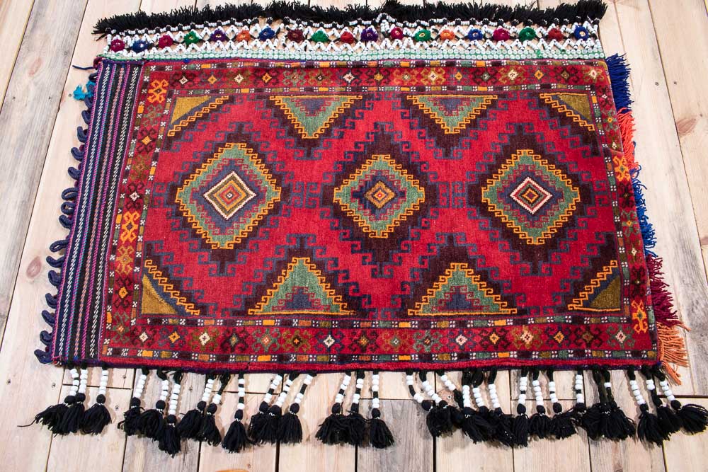 11571 Large Afghan Baluch Carpet Floor Cushion 68x109cm (2.2 x 3.7ft)