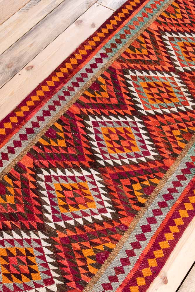 11630 Vintage Kurdish Herki Kilim Runner Rug 85x262cm (2.9 x 8.7ft)