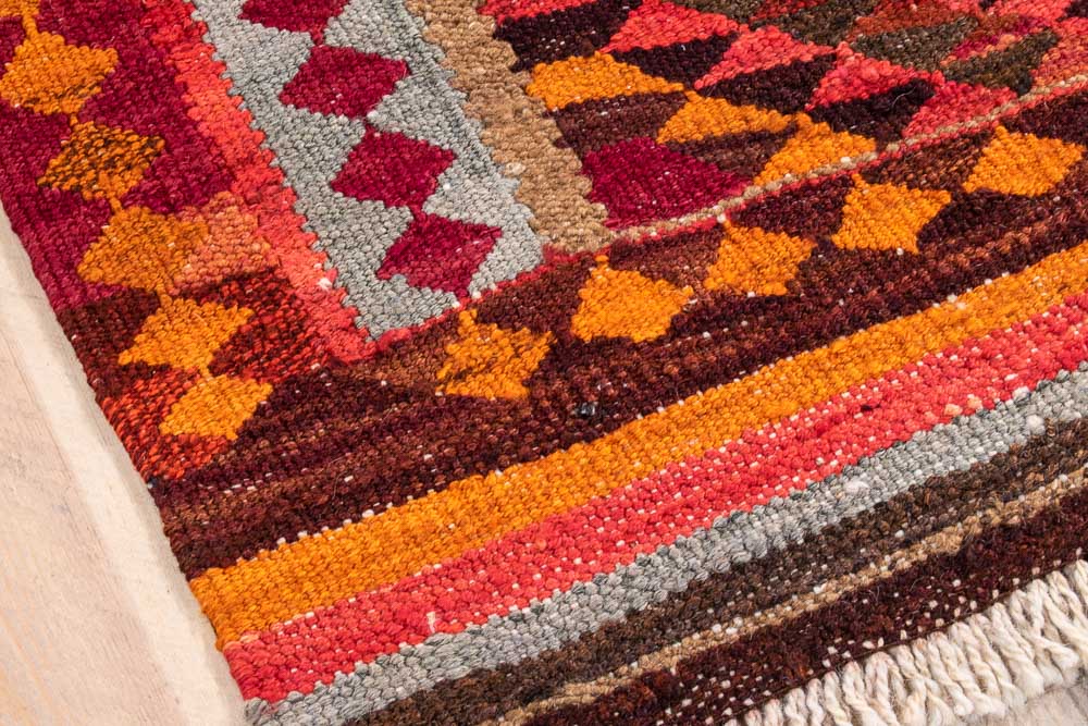 11630 Vintage Kurdish Herki Kilim Runner Rug 85x262cm (2.9 x 8.7ft)