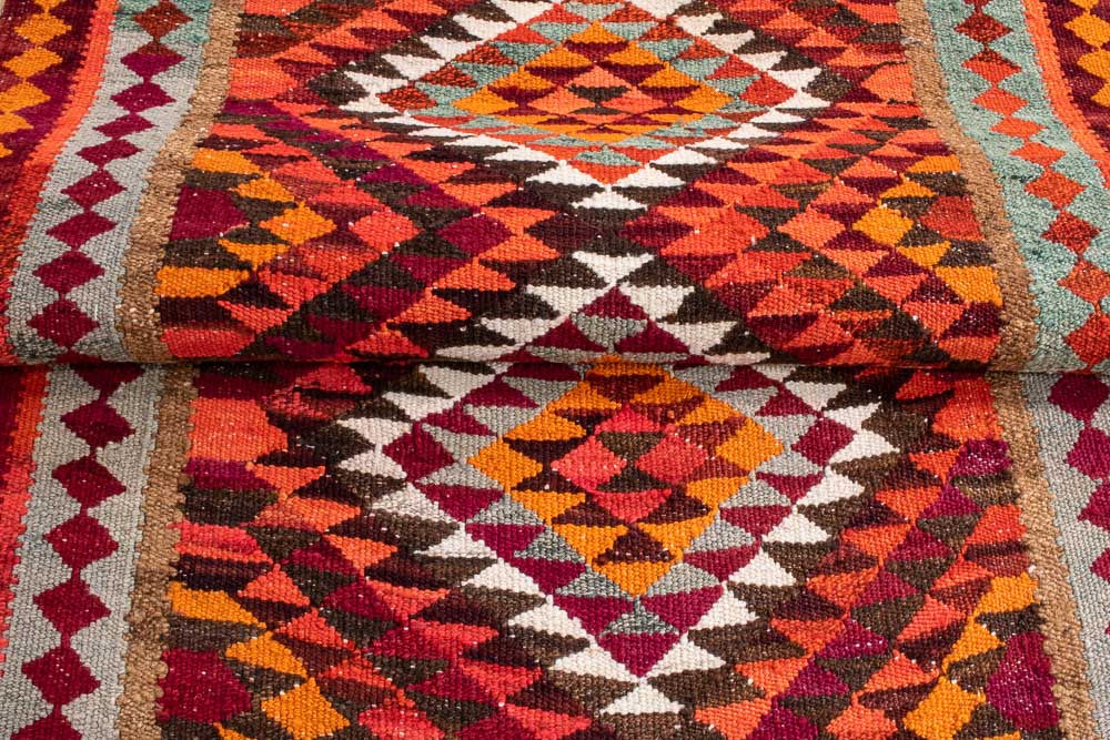 11630 Vintage Kurdish Herki Kilim Runner Rug 85x262cm (2.9 x 8.7ft)