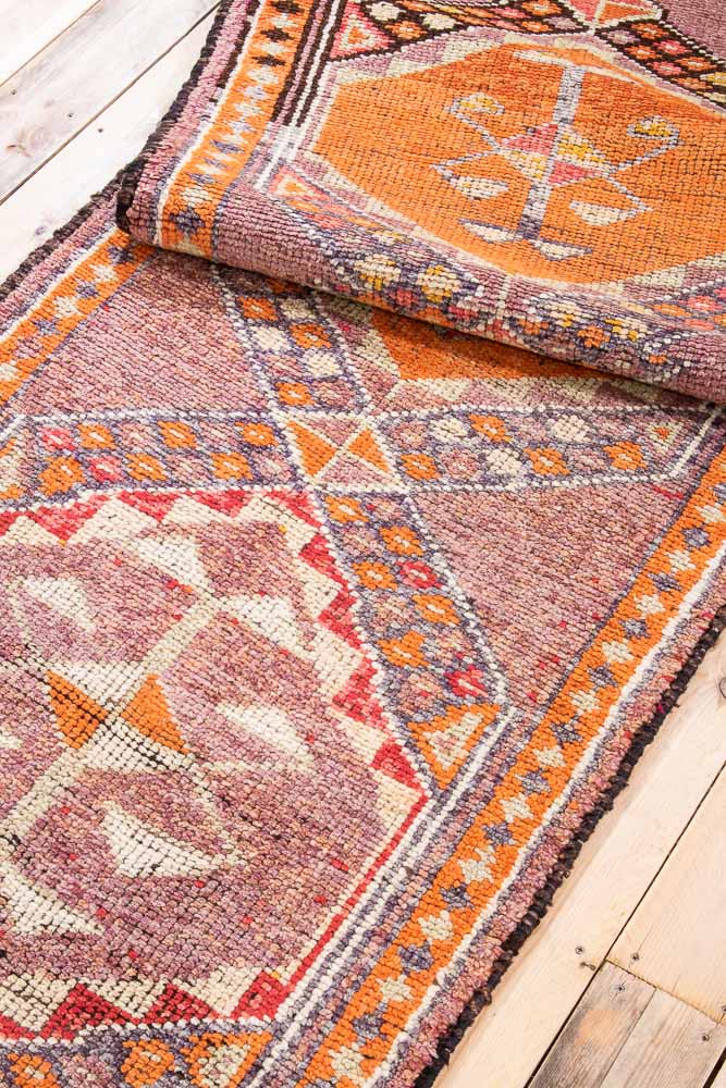 11634 Vintage Kurdish Herki Carpet Runner Rug 91x393cm (3 x 12.7)