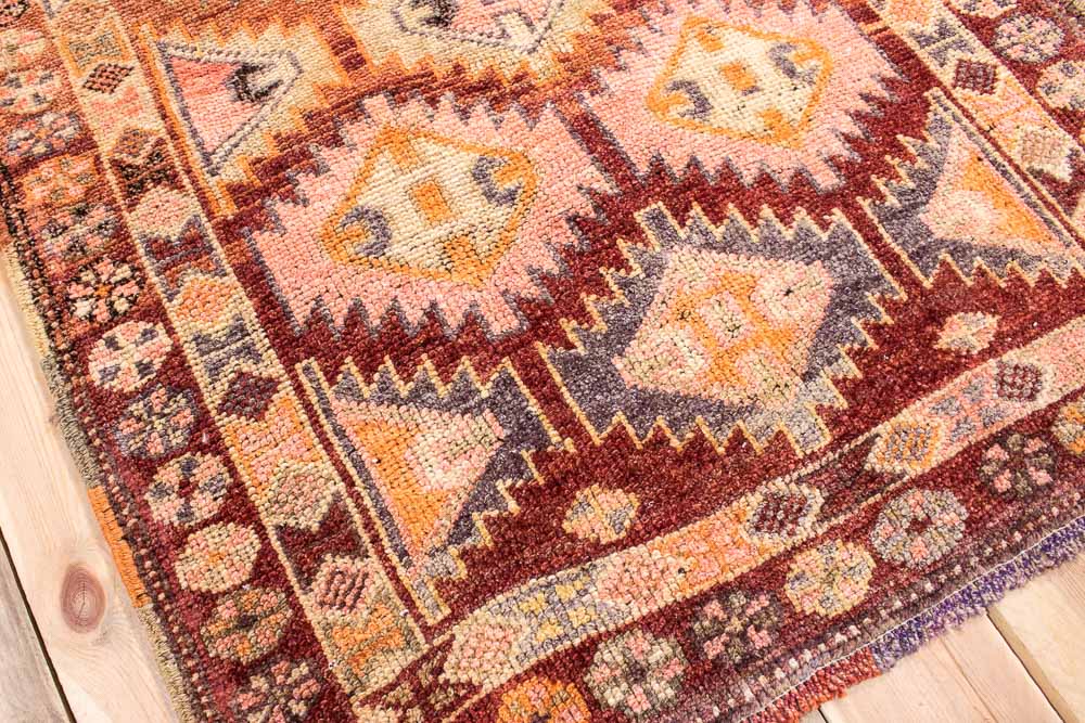 11635 Vintage Kurdish Herki Carpet Runner Rug 88x334cm (2.10 x 10.11ft)