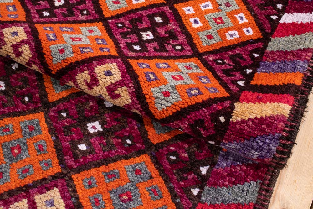 11637 Vintage Kurdish Herki Carpet Runner Rug 87x403cm (2.10 x 13.2½ft)