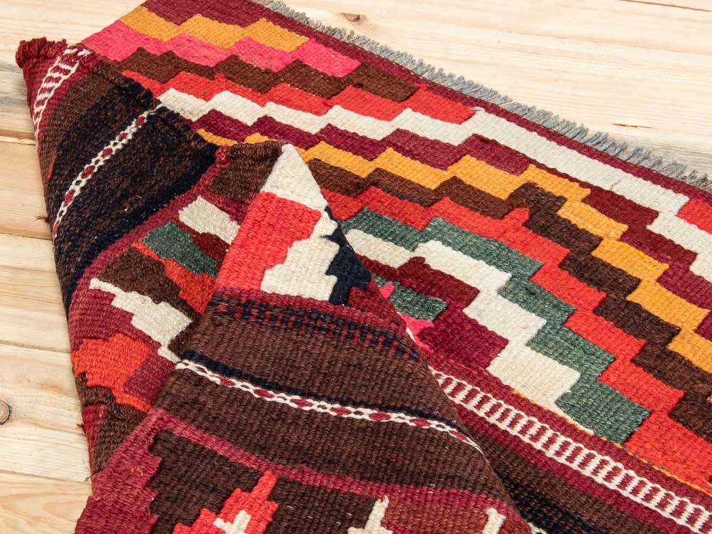 11644 Vintage Kurdish Herki Kilim Rug 93x120cm (3.0 x 3.11ft)