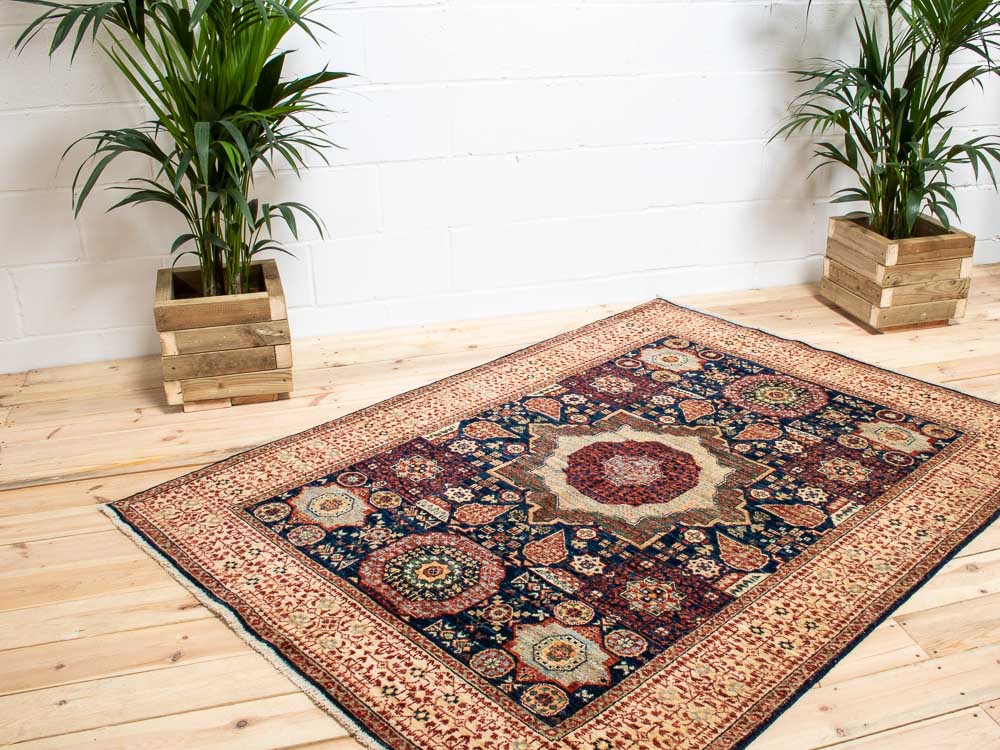 11671 Fine Afghan Mamluk Rug 148x197cm (4.10 x 6.5ft)