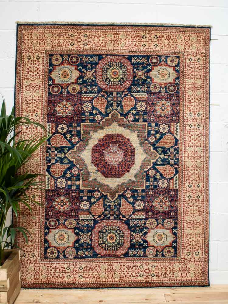 11671 Fine Afghan Mamluk Rug 148x197cm (4.10 x 6.5ft)