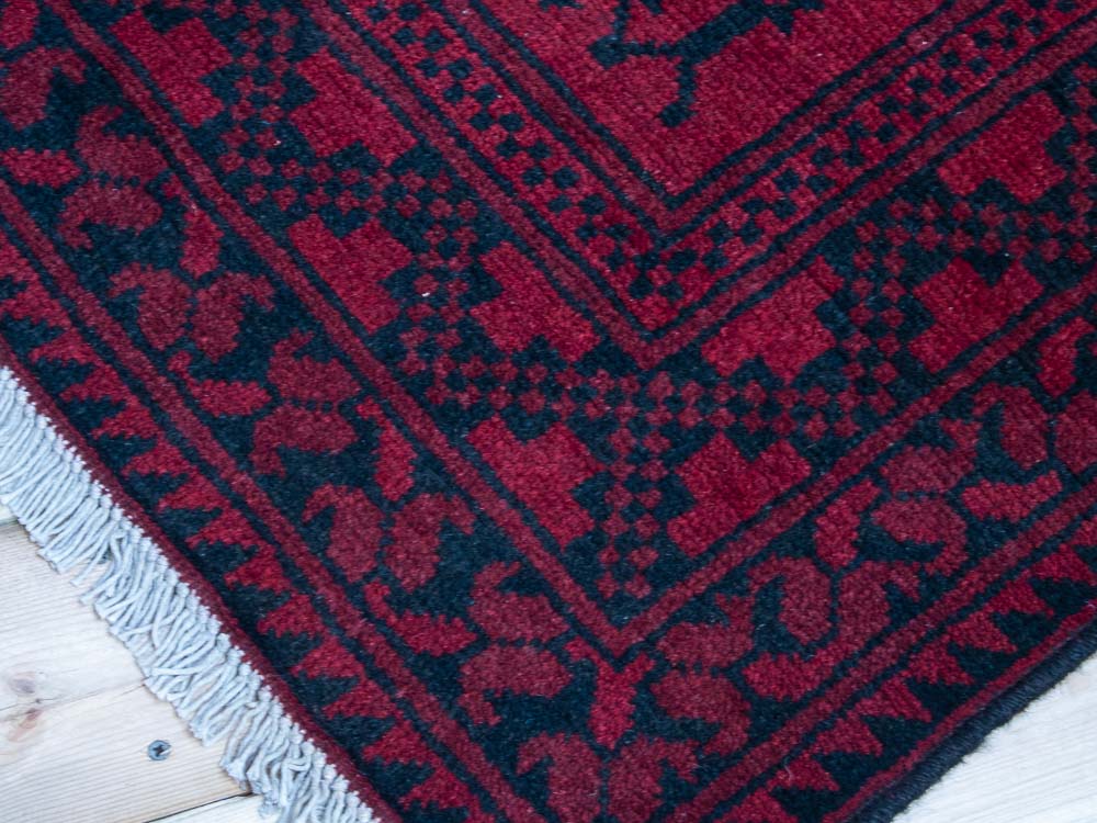 11680 Afghan Red Aq Chah Rug 146x187cm (4.9 x 6.1ft)