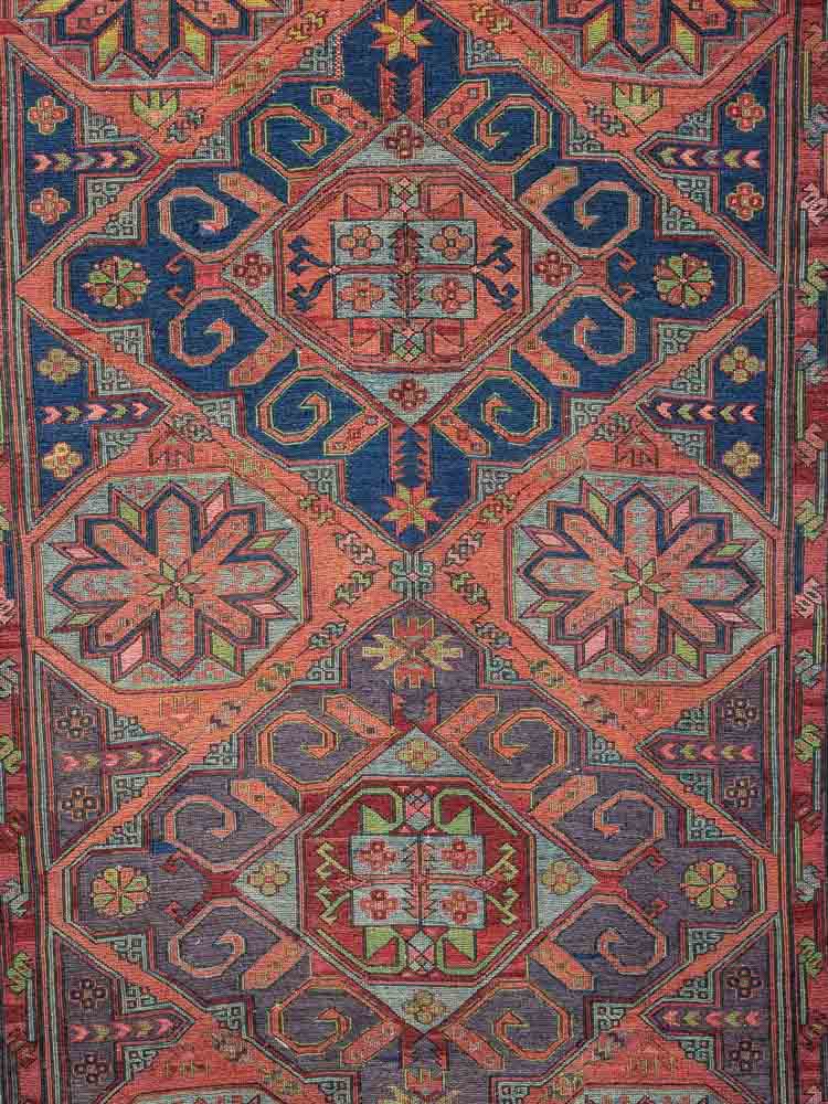 11693 Large Azerbaijan Vintage Soumak Kilim Rug 220x401cm (7.2 x 13.2ft)