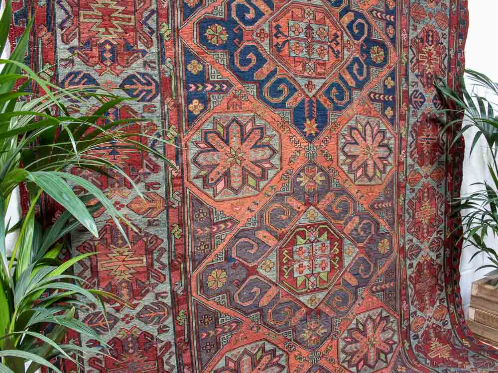 11693 Large Azerbaijan Vintage Soumak Kilim Rug 220x401cm (7.2 x 13.2ft)