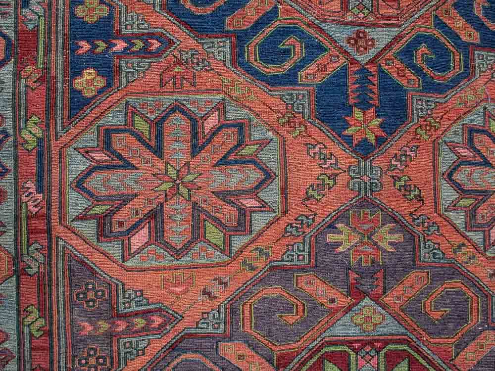 11693 Large Azerbaijan Vintage Soumak Kilim Rug 220x401cm (7.2½ x 13.2ft)