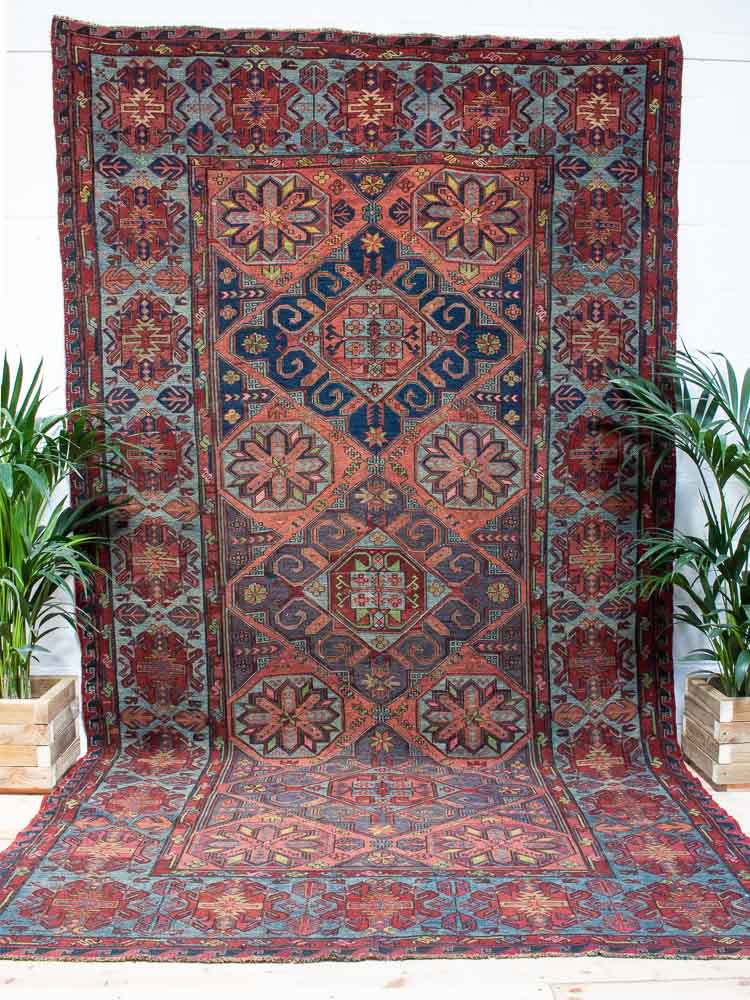 11693 Large Azerbaijan Vintage Soumak Kilim Rug 220x401cm (7.2 x 13.2ft)