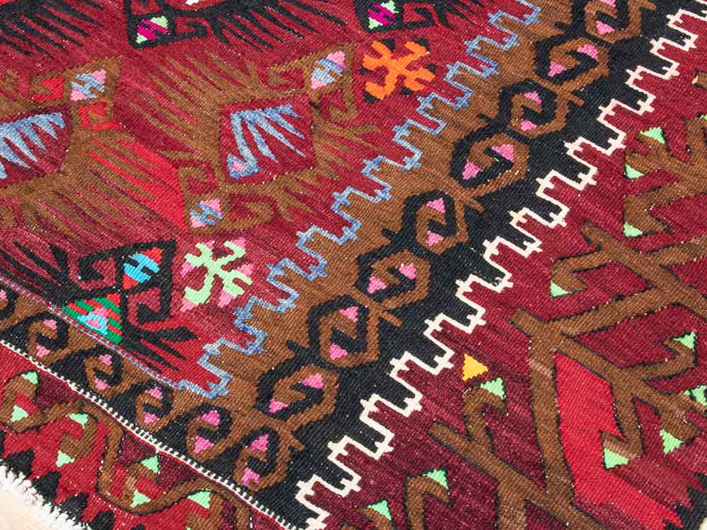 11700 Large Vintage Turkish Adana Kilim Rug 238x403cm (7.9 x 13.2ft)