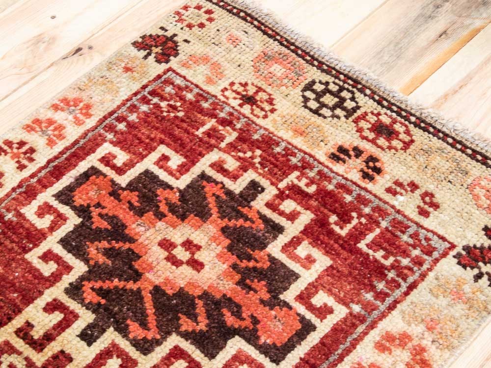 11704 Vintage Kurdish Herki Runner Rug 64x344cm (2.1 x 11.3ft)