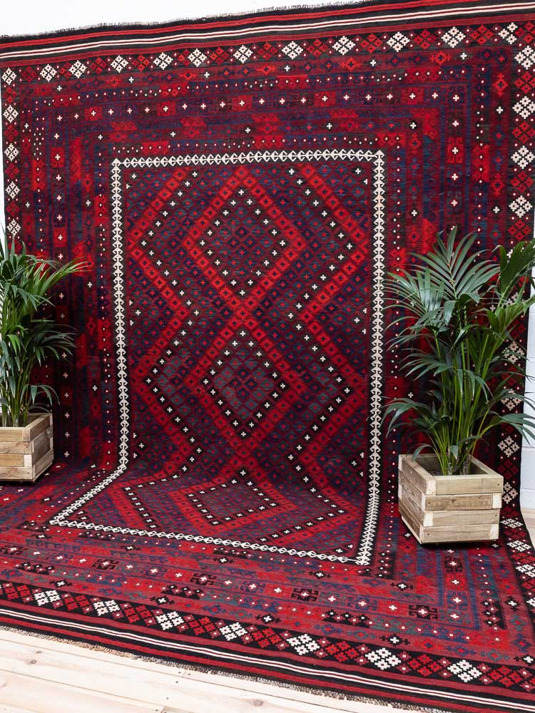 11797 Large Over Size Fine Afghan Ghalmouri Kilim Rug 300x413cm (9.10 x 13.6ft)