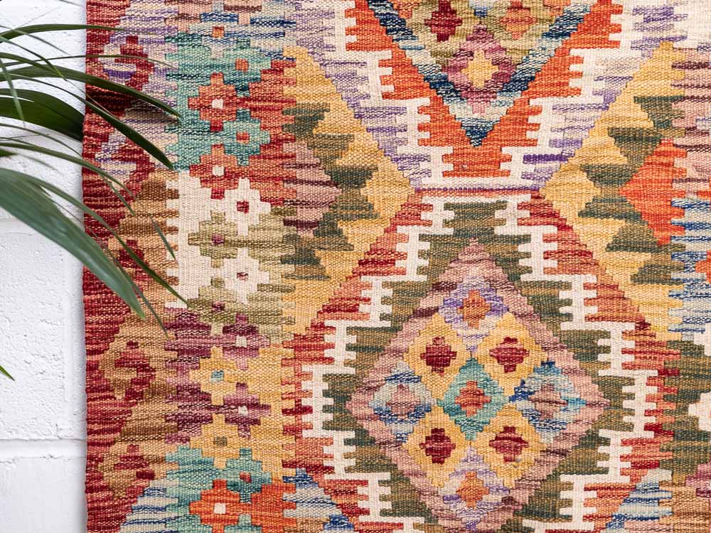 11847 Afghan Vegetable Dyed Kilim Runner Rug 82x254cm (2.8 x 8.4ft)