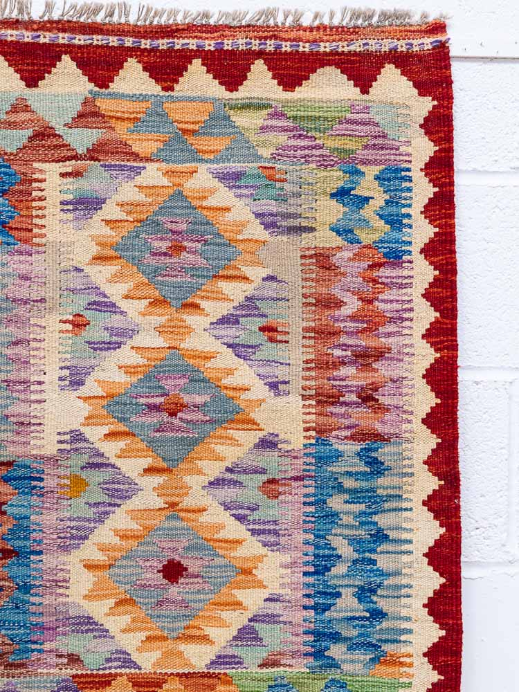 11853 Small Afghan Vegetable Dyed Kilim Rug 65x86cm (2.1 x 2.10ft)