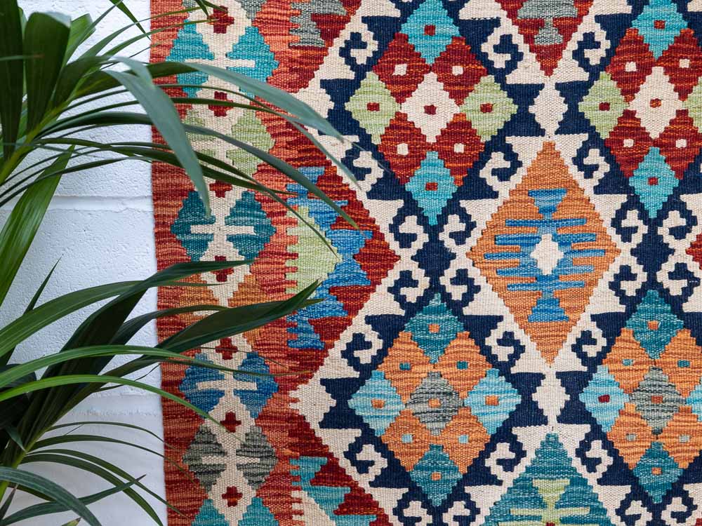 11889 Afghan Vegetable Dyed Kilim Rug 85x125cm (2.9 x 4.1ft)