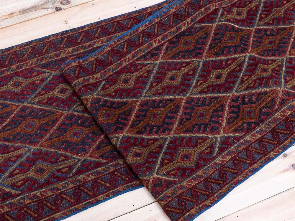 11933 Long Afghan Moshwani Runner Rug 75x365cm (2.5 x 11.11ft)