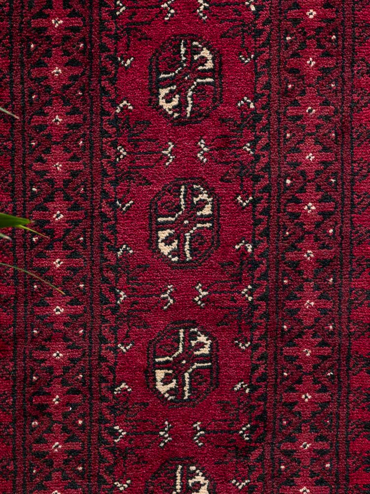 11951 Afghan Red Aq Chah Runner Rug 53x150cm (1.9 x 4.11ft)