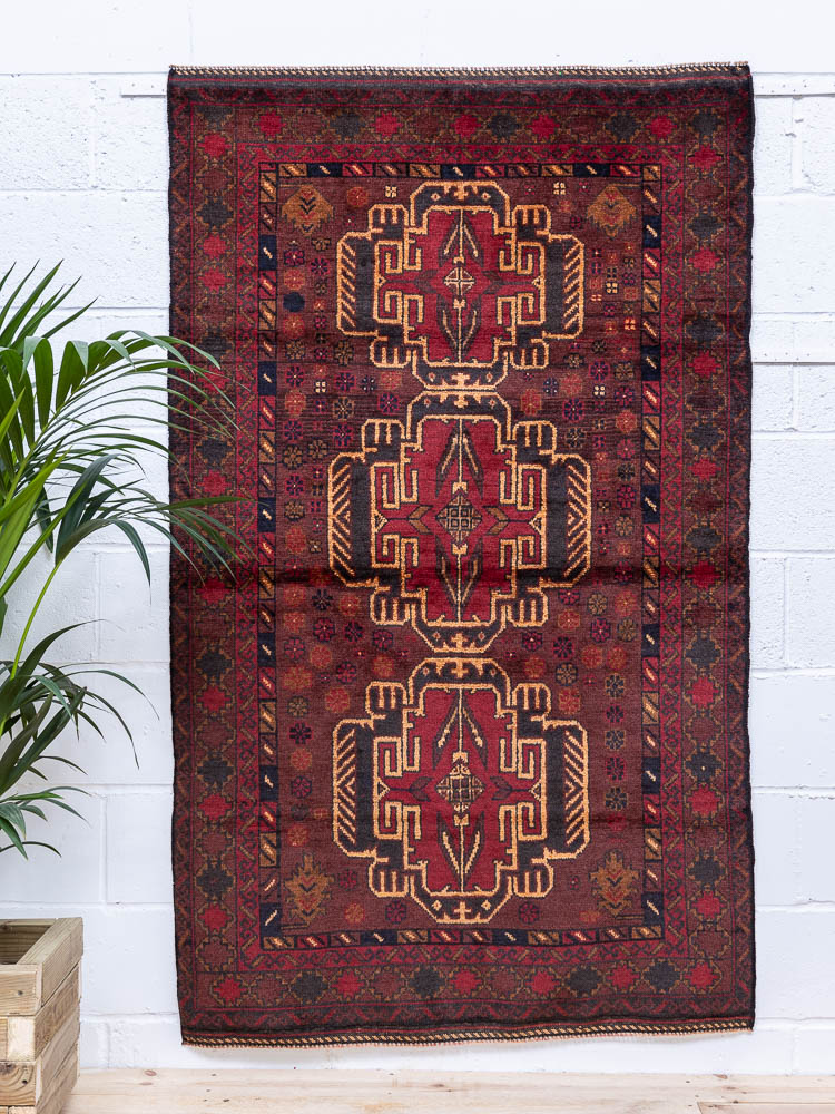 11972 Afghan Herat Baluch Rug 113x184cm (3.8 x 6.0ft)