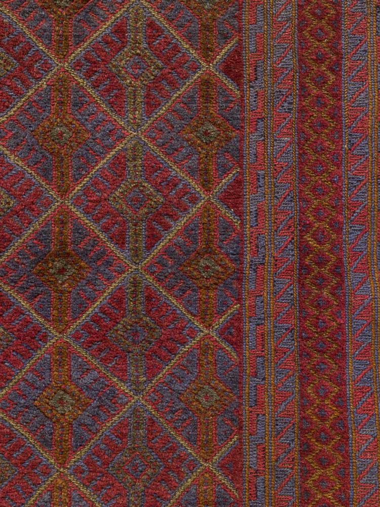11974 Afghan Moshwani Mixed Weave Rug 151x186cm (4.11½ x 6.1ft)