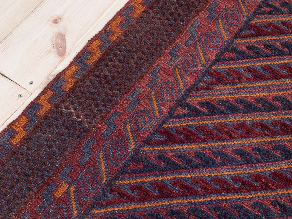11984 Afghan Moshwani Mixed Weave Rug 142x193cm (4.8 x 6.4ft)